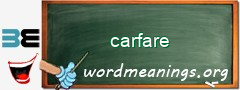 WordMeaning blackboard for carfare